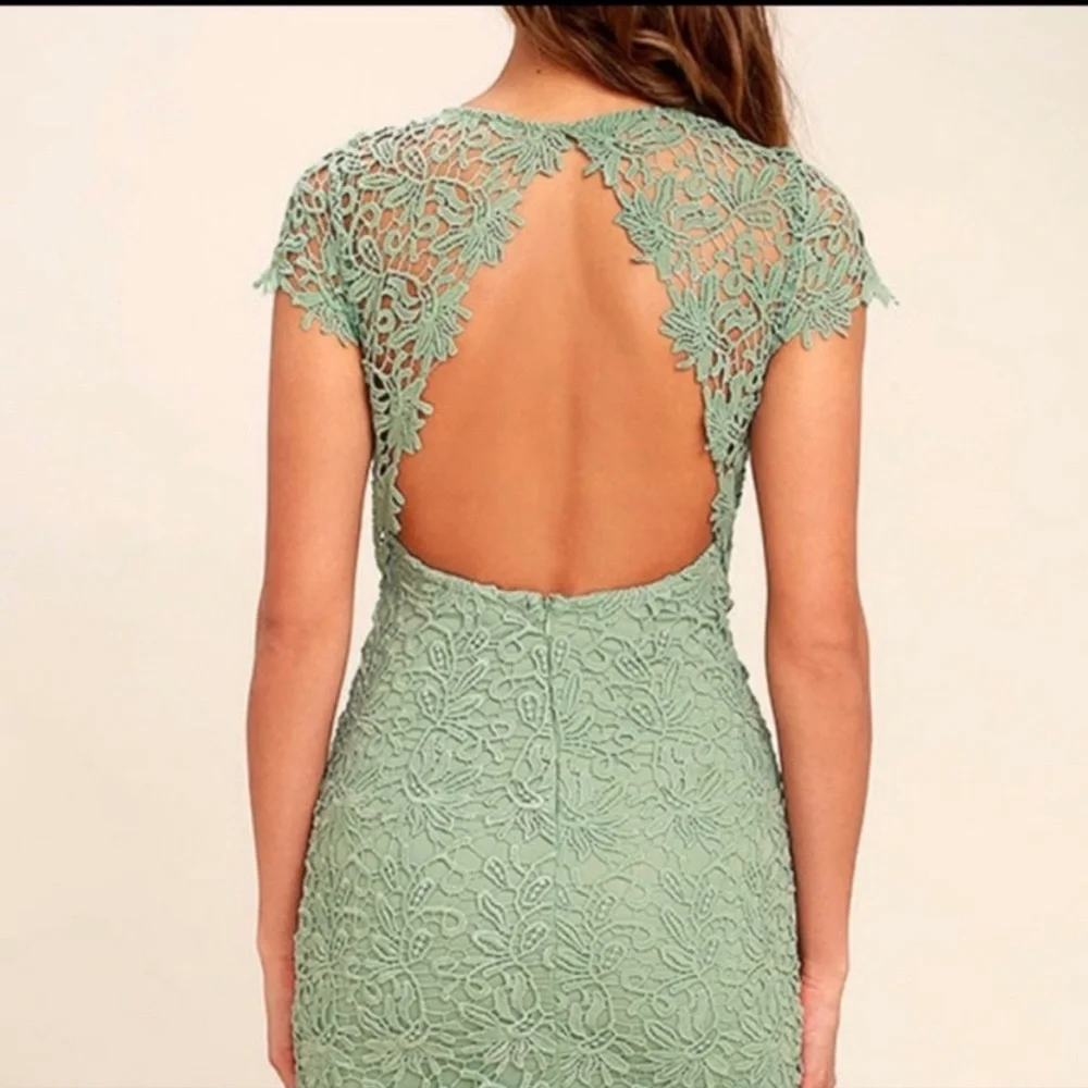 Lulu’s women’s Romance Language backless lace mint green mini dress - small NWT - Picture 6 of 12